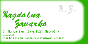 magdolna zavarko business card